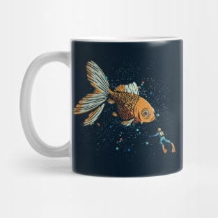 Golden Fish Scuba Diver by Tobe Fonseca Mug